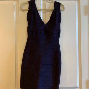 Herve leger mini banded dress dark purple small